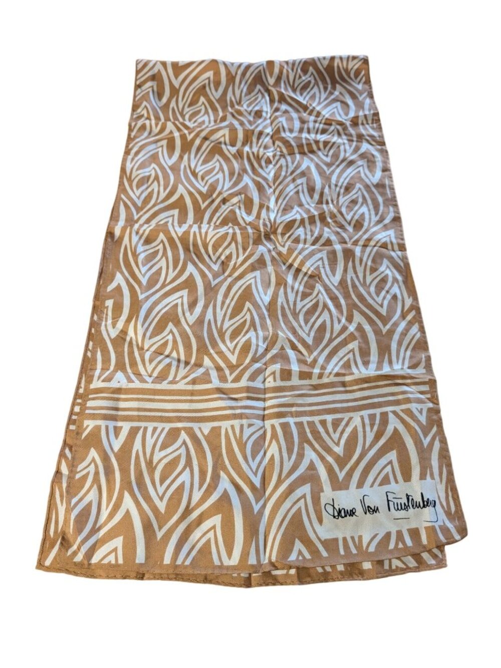 Diane Von Furstenberg Abstract Print Silk Scarf In Brown & White
